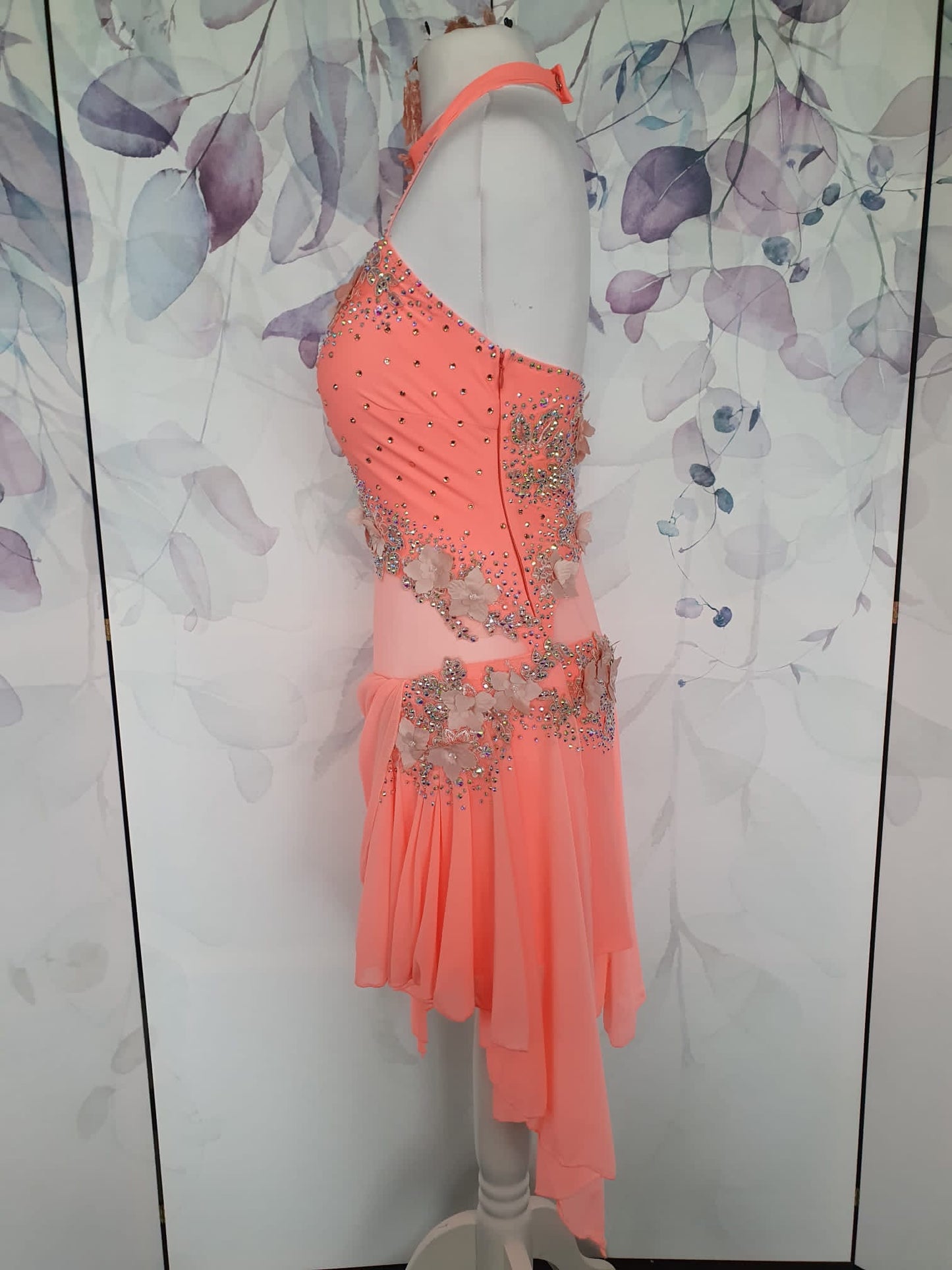 277 Peach Lyrical Stage Dance Dress