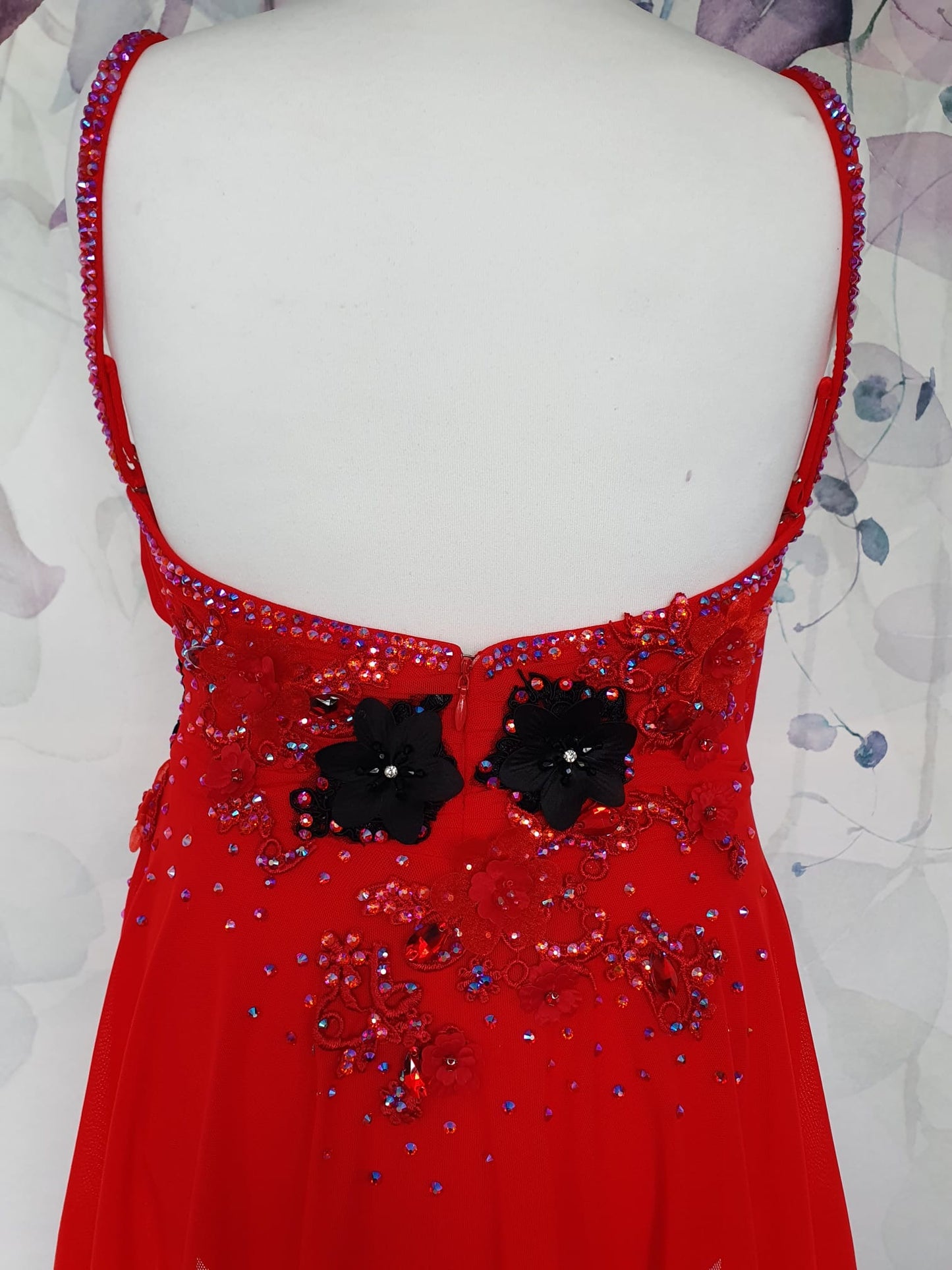 263 Red Lyrical Stage Dance Dress