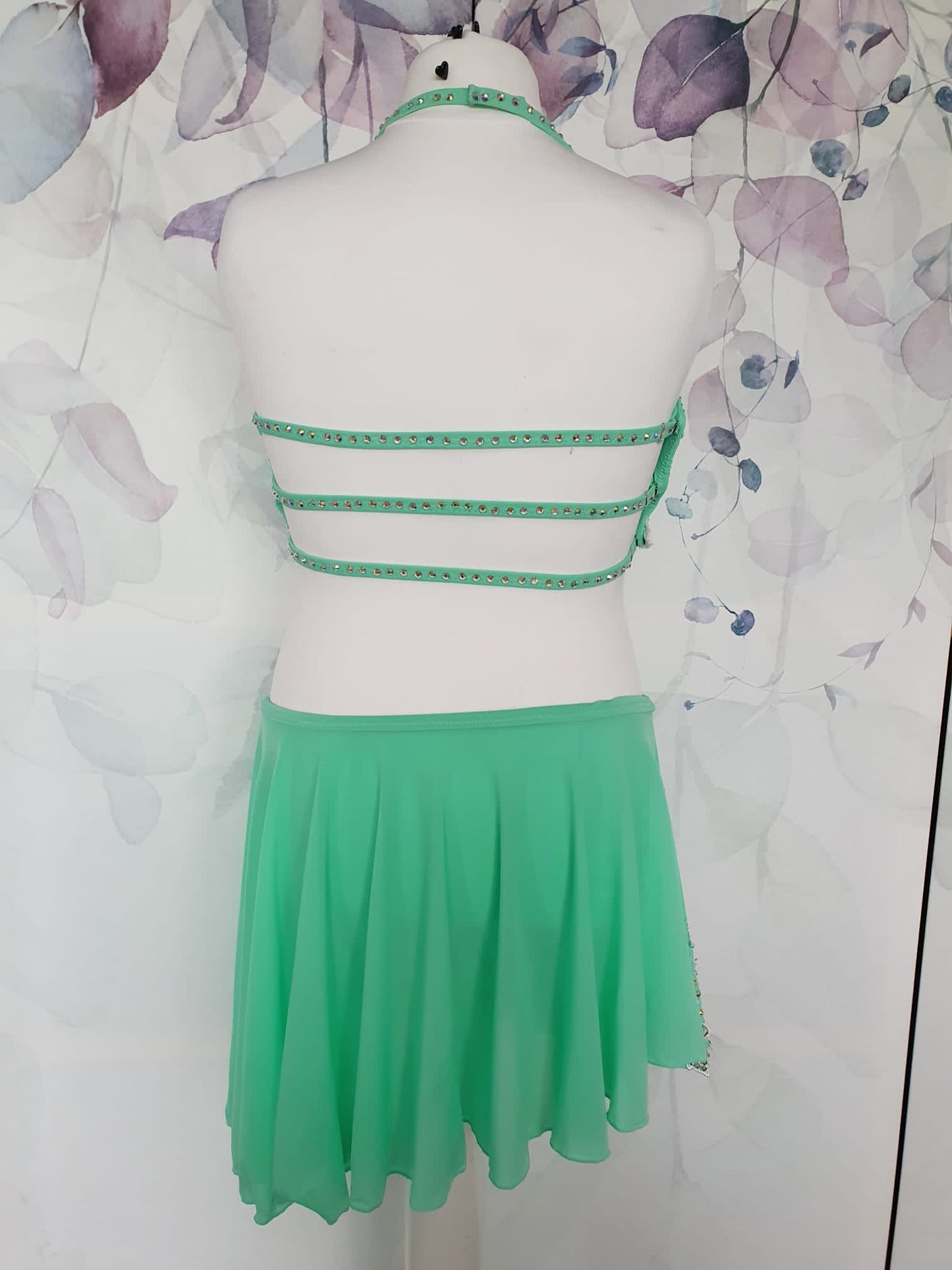 262 Green Lyrical Stage Dance Dress