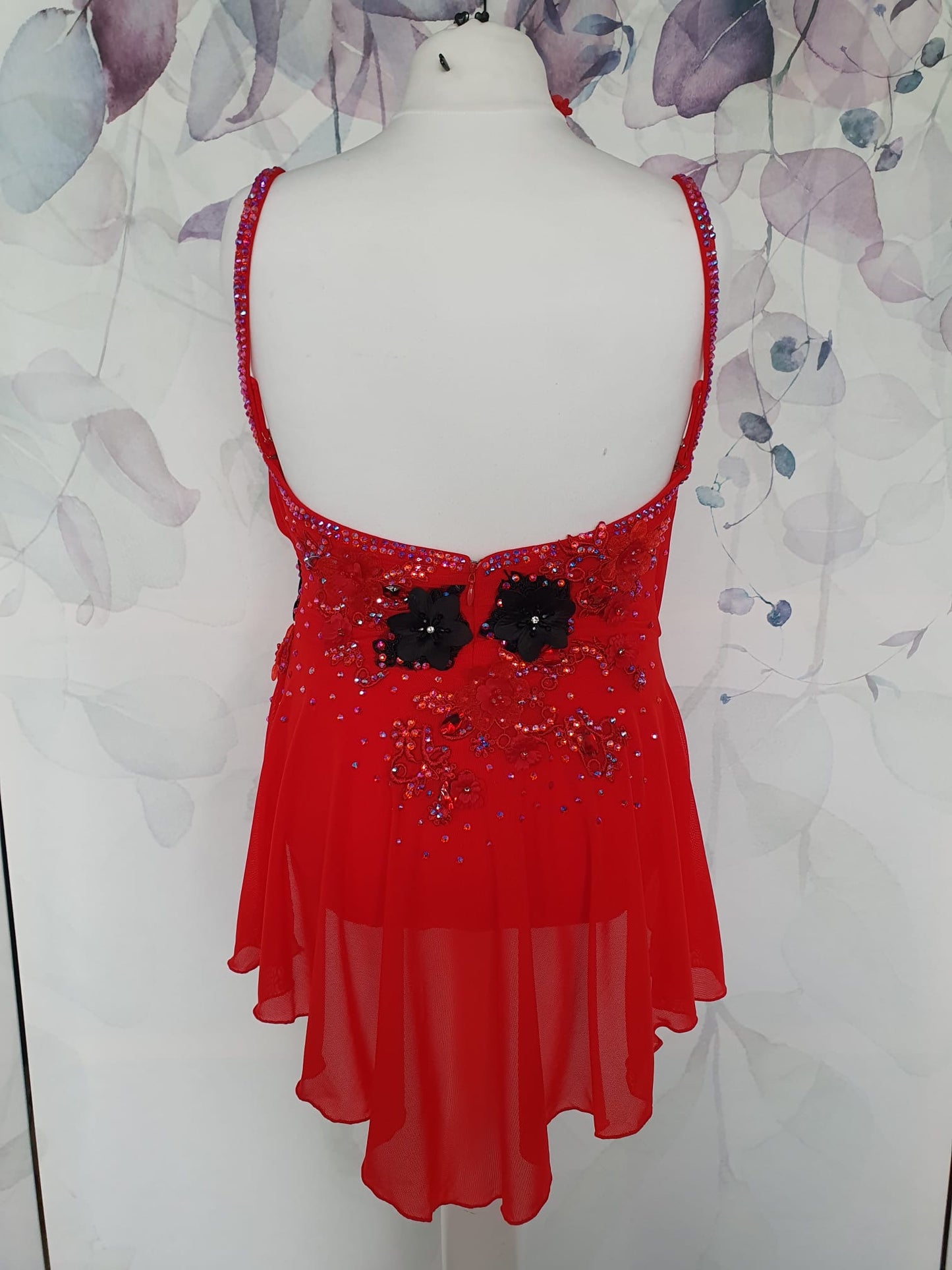 263 Red Lyrical Stage Dance Dress