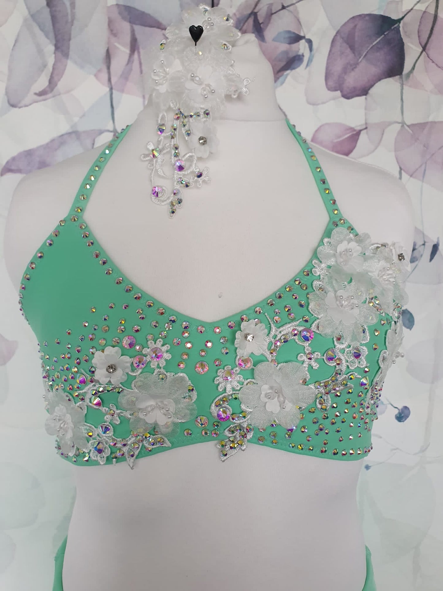 262 Green Lyrical Stage Dance Dress