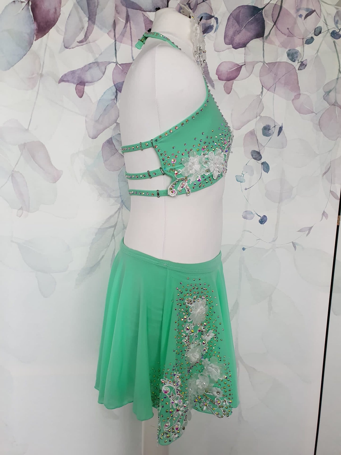 262 Green Lyrical Stage Dance Dress
