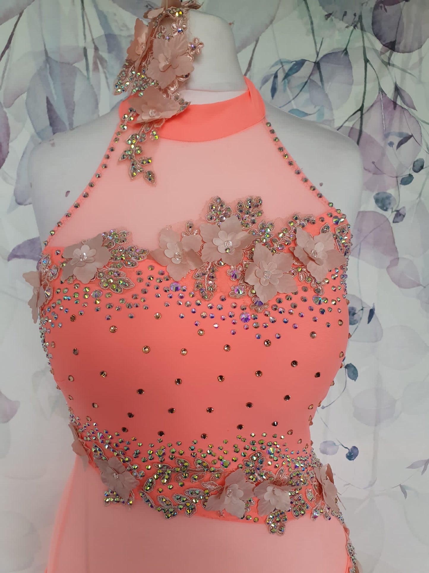 277 Peach Lyrical Stage Dance Dress
