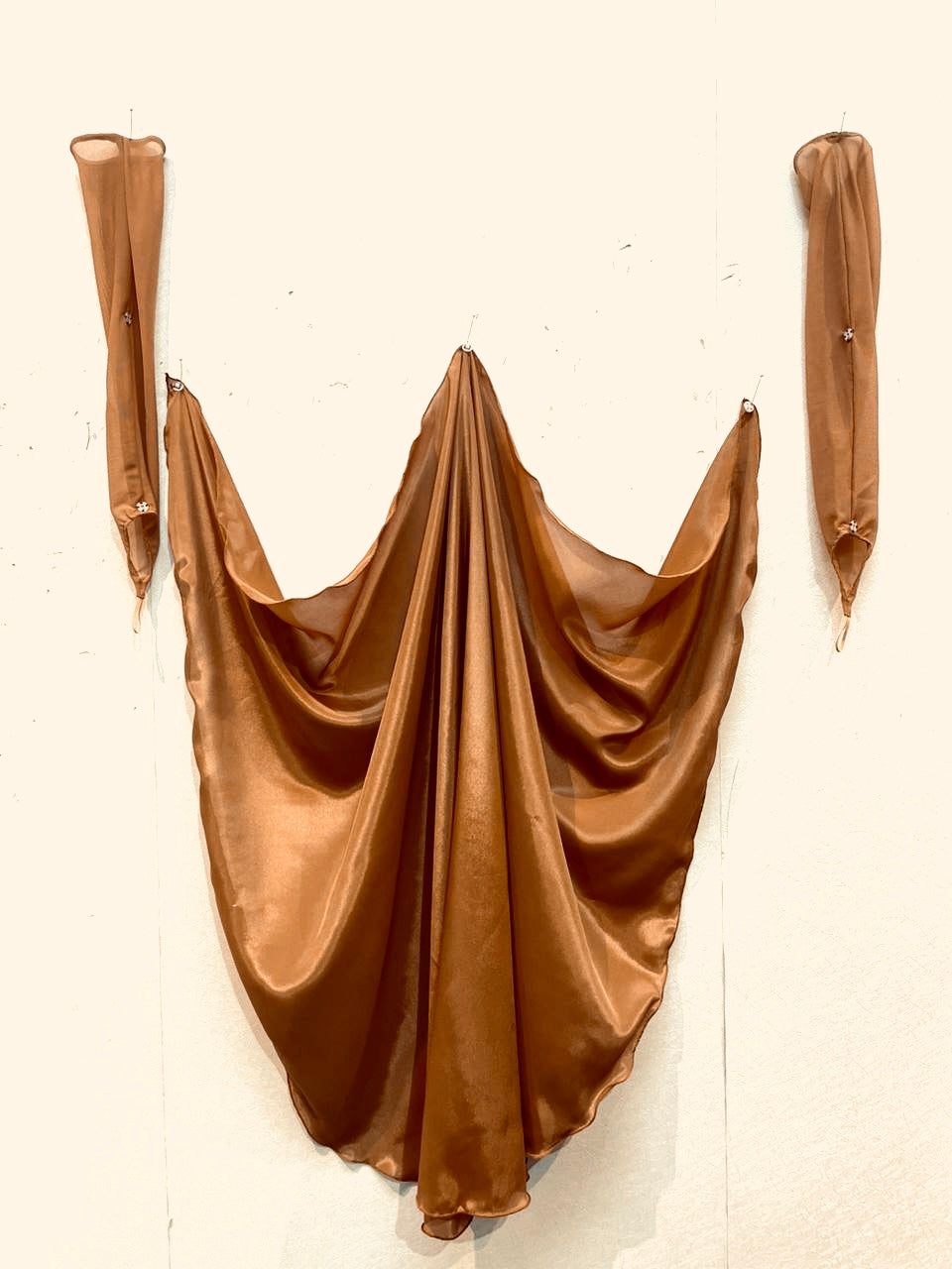 246 Cappuccino Ballroom Dress. Comes with Gloves & detachable glove floats. Stoned in Aurum, Sunshine, Smoked Topaz & Topaz. Strap feature to the back & shoulders