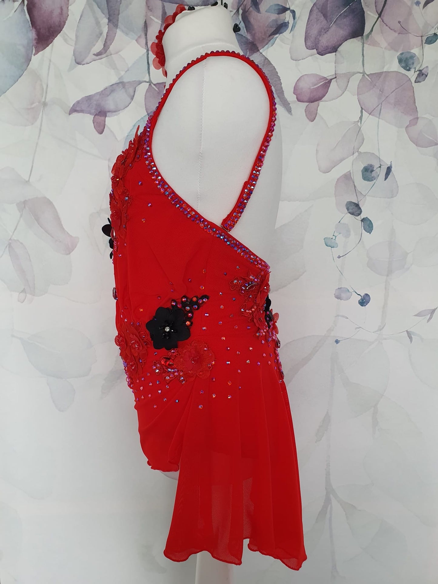 263 Red Lyrical Stage Dance Dress