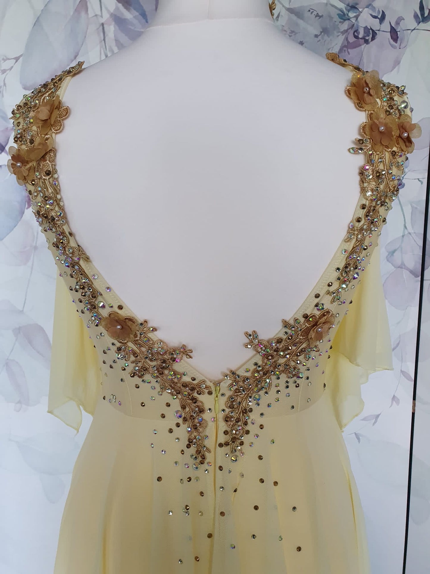 290 Light Yellow Lyrical Stage Dance Dress