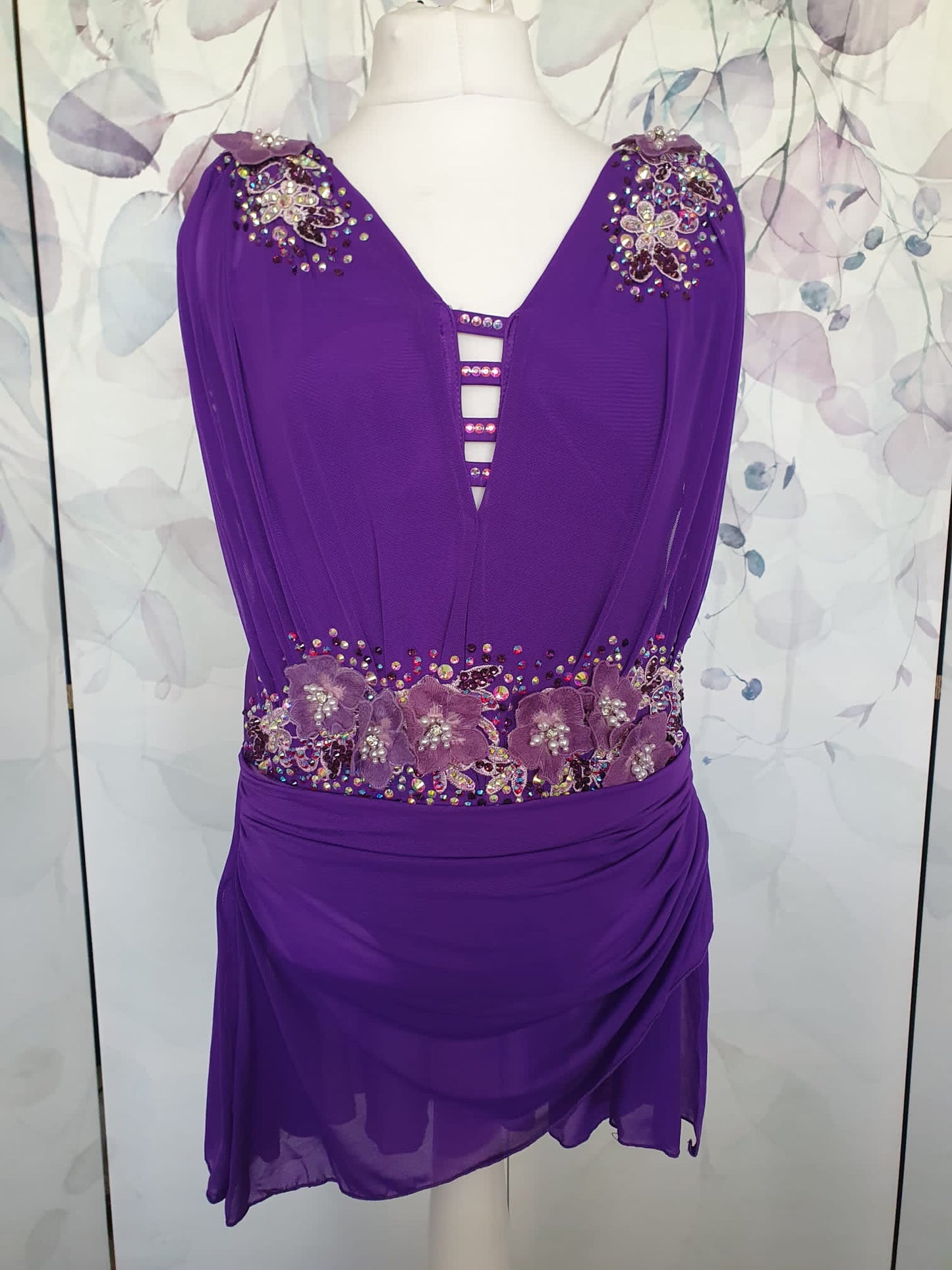 267 Purple Lyrical Stage Dance Dress