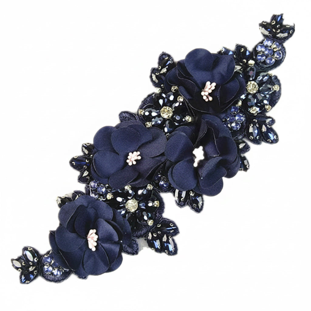Paradise (M140) 3D Flower, Diamontes & Sequin Appliqué
