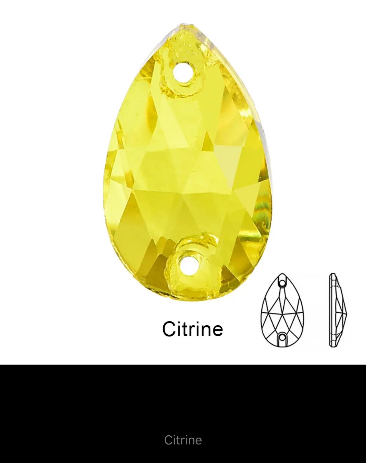 Top Quality Glass Sew On Pears 11x18 (G54)