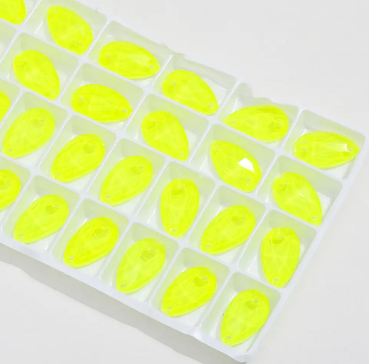 V61 Flo Neon Colours Sew On Shapes. 11x18 Pears,17x28 Pears, 10x14 Cosmic