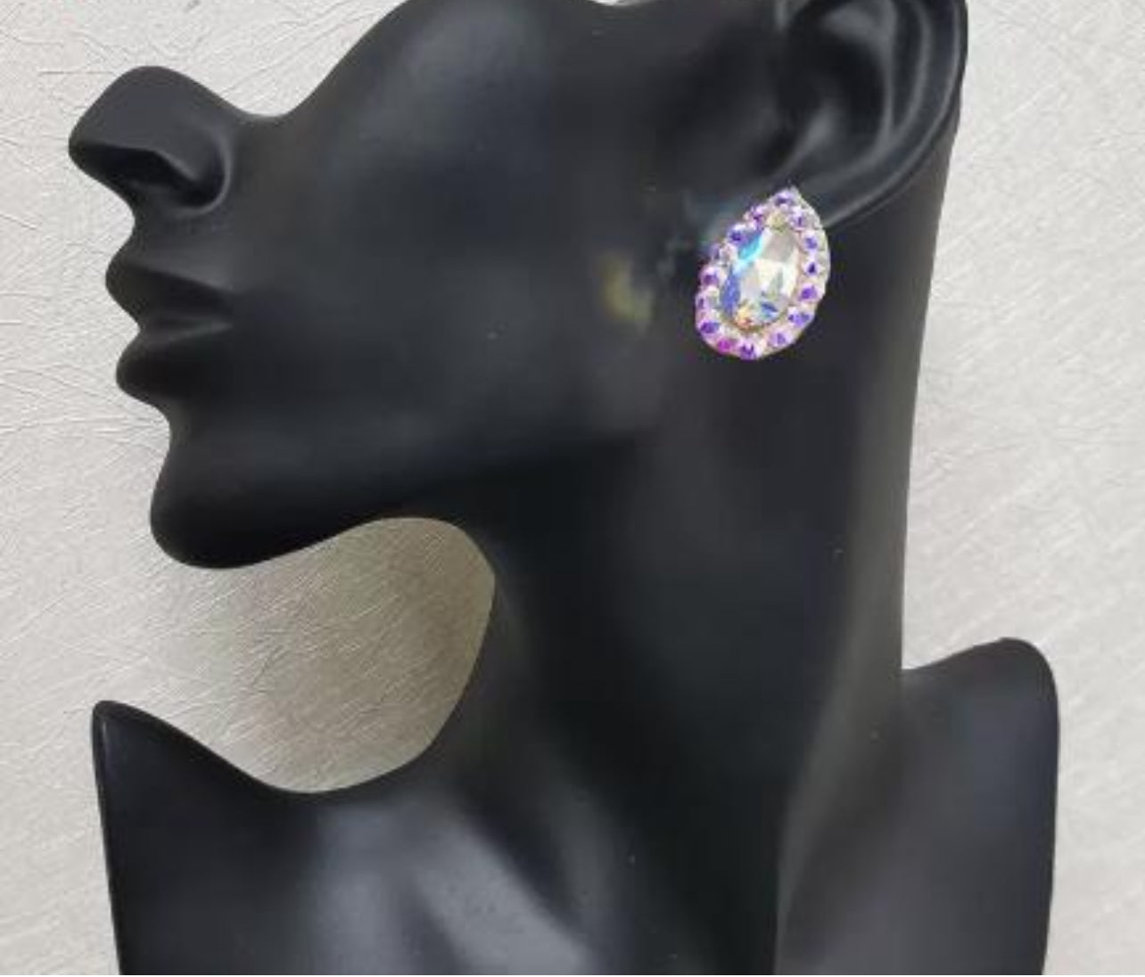 Janet Pair of AB Stoned Hoop Earrings (21 Colour choices) V51