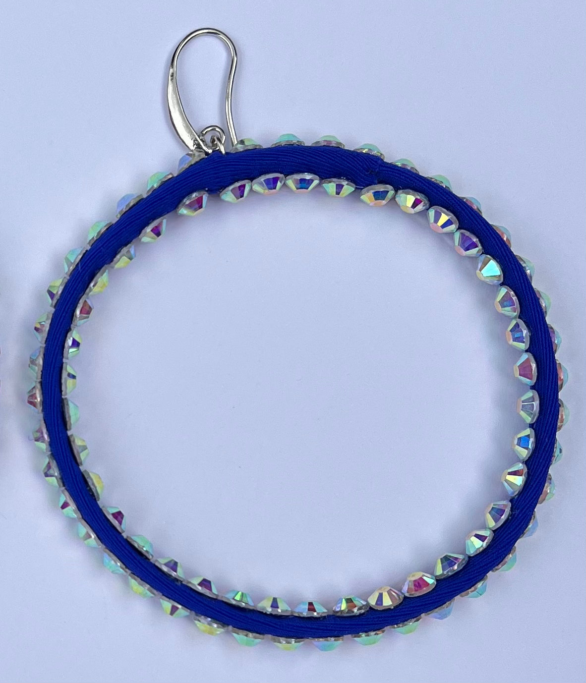 Janet Pair of AB Stoned Hoop Earrings (21 Colour choices) V51