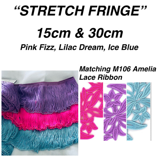 V60 Stretch Fringe. Available in 15cm & 30cm widths ❗️This product is sold in 50cm Lengths (1/2 Metre) Multiple order quantities will be sent in 1 piece❗️