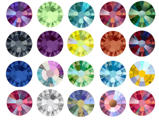 SS16 MULTICOLOURED COLOURED AB HOTFIX FLAT BACK RHINESTONES  (V7)