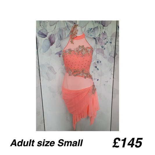 277 Peach Lyrical Stage Dance Dress