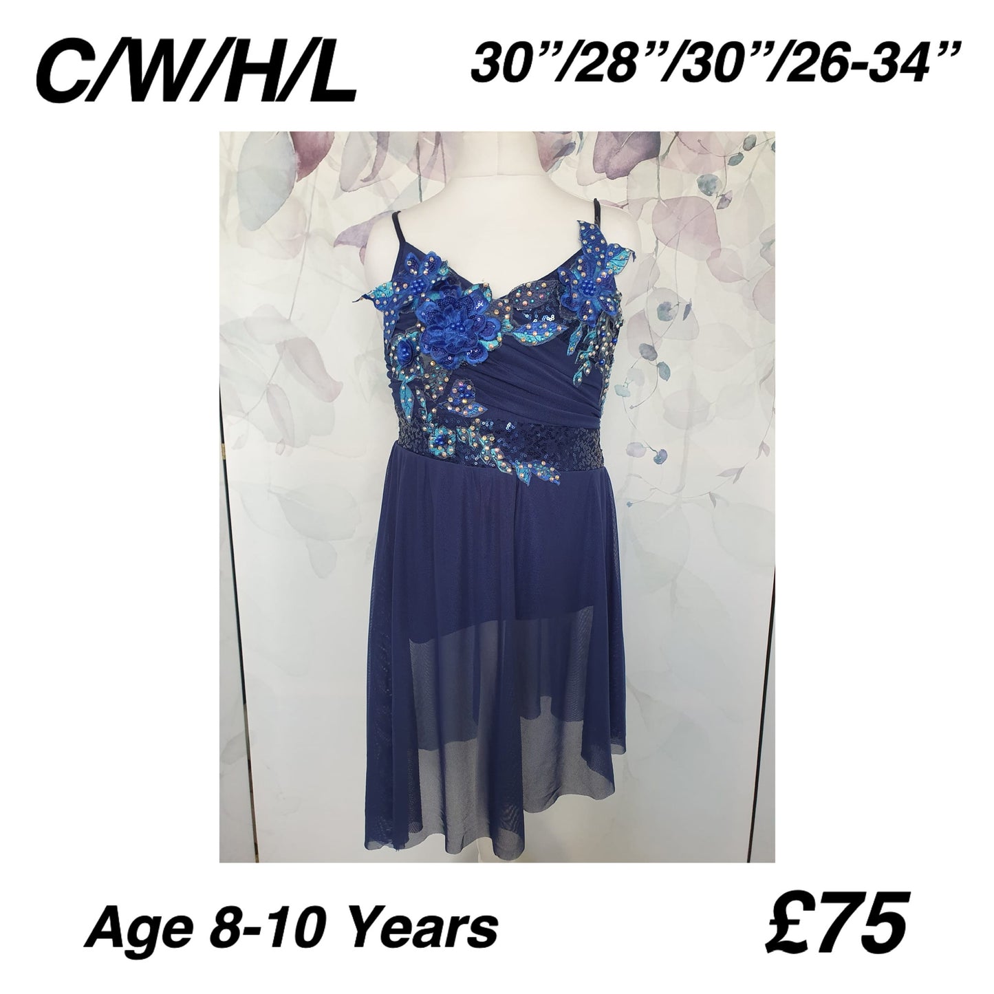 272 Navy Lyrical Stage Dance Dress