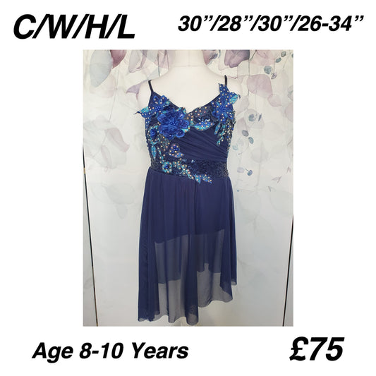 272 Navy Lyrical Stage Dance Dress