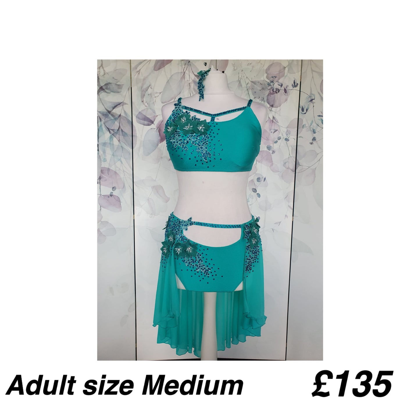 288 Teal Lyrical Stage Dance Dress