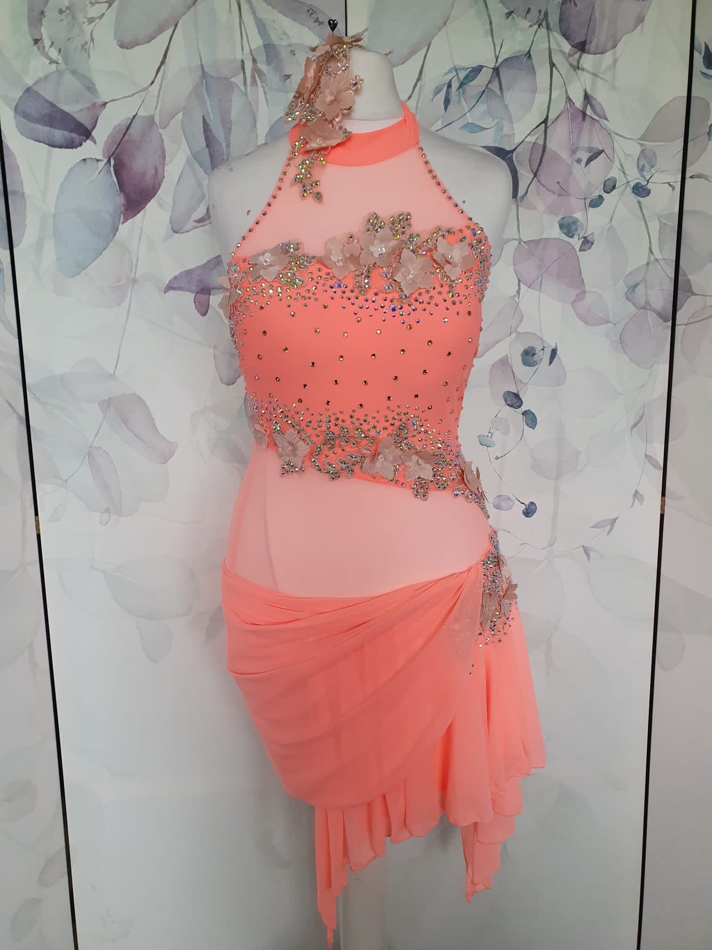 277 Peach Lyrical Stage Dance Dress