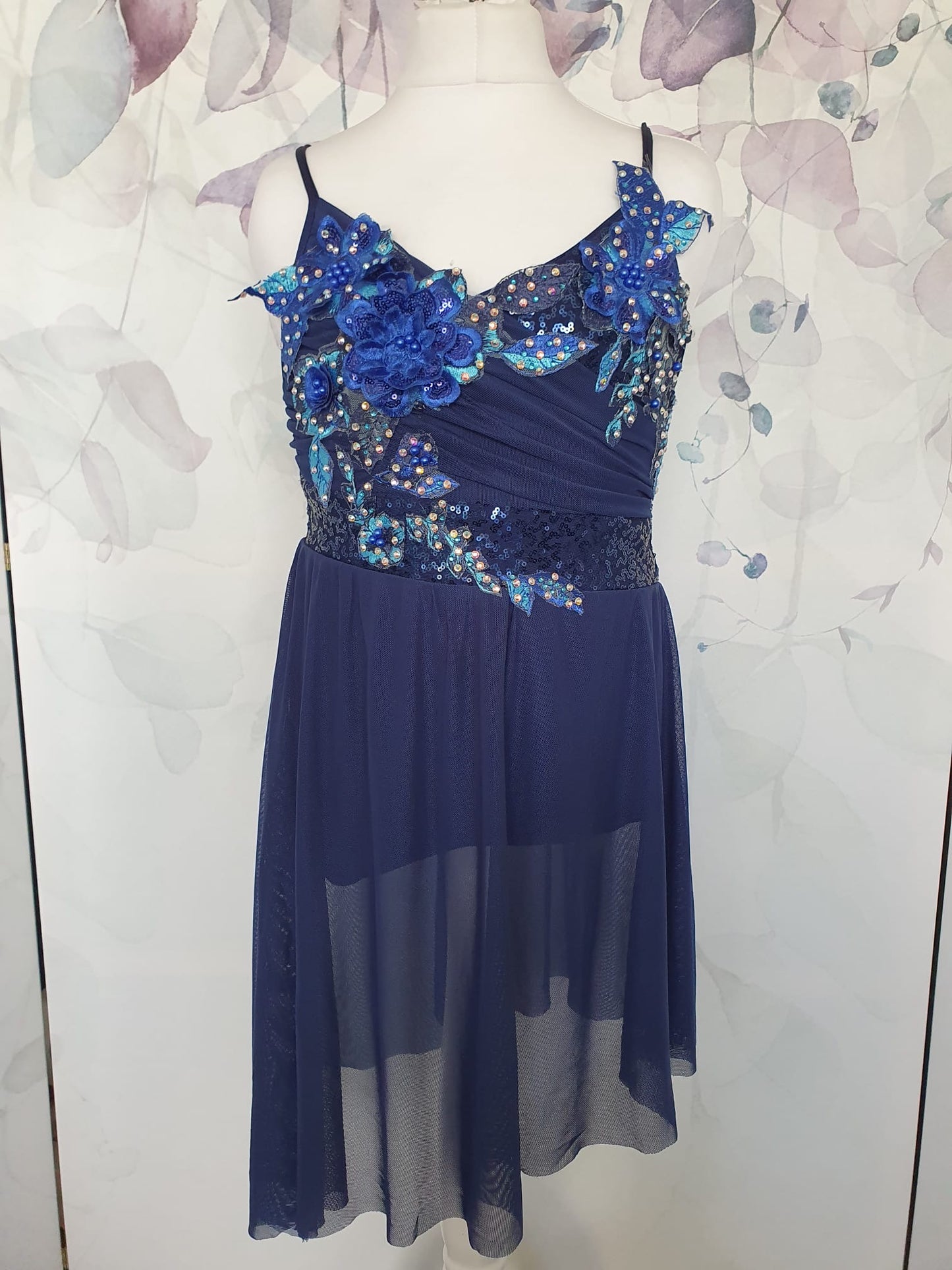 272 Navy Lyrical Stage Dance Dress