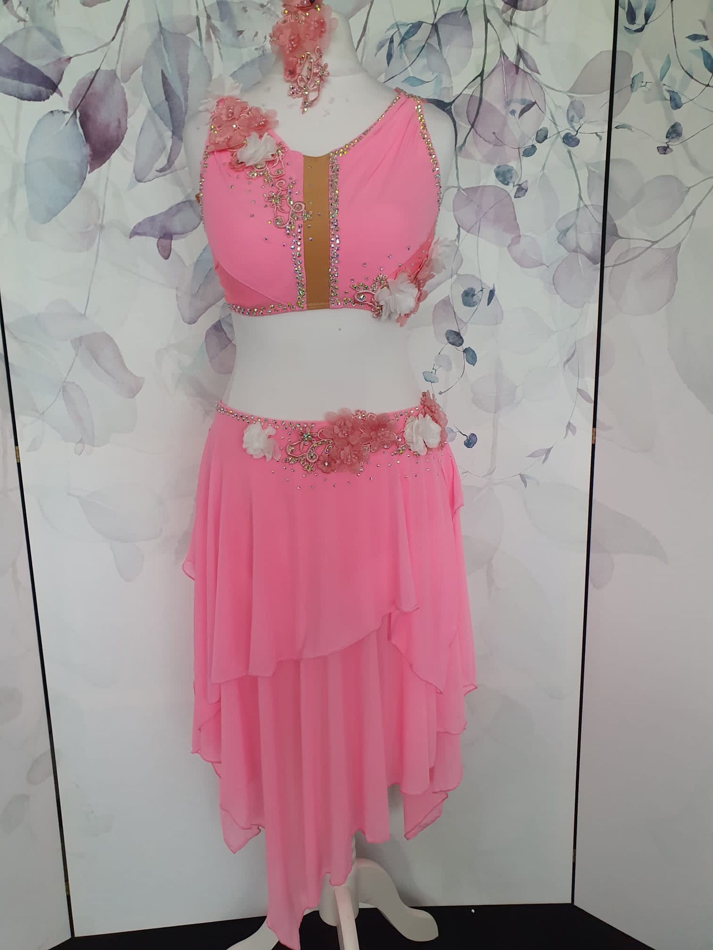 282 Pink Lyrical Stage Dance Dress