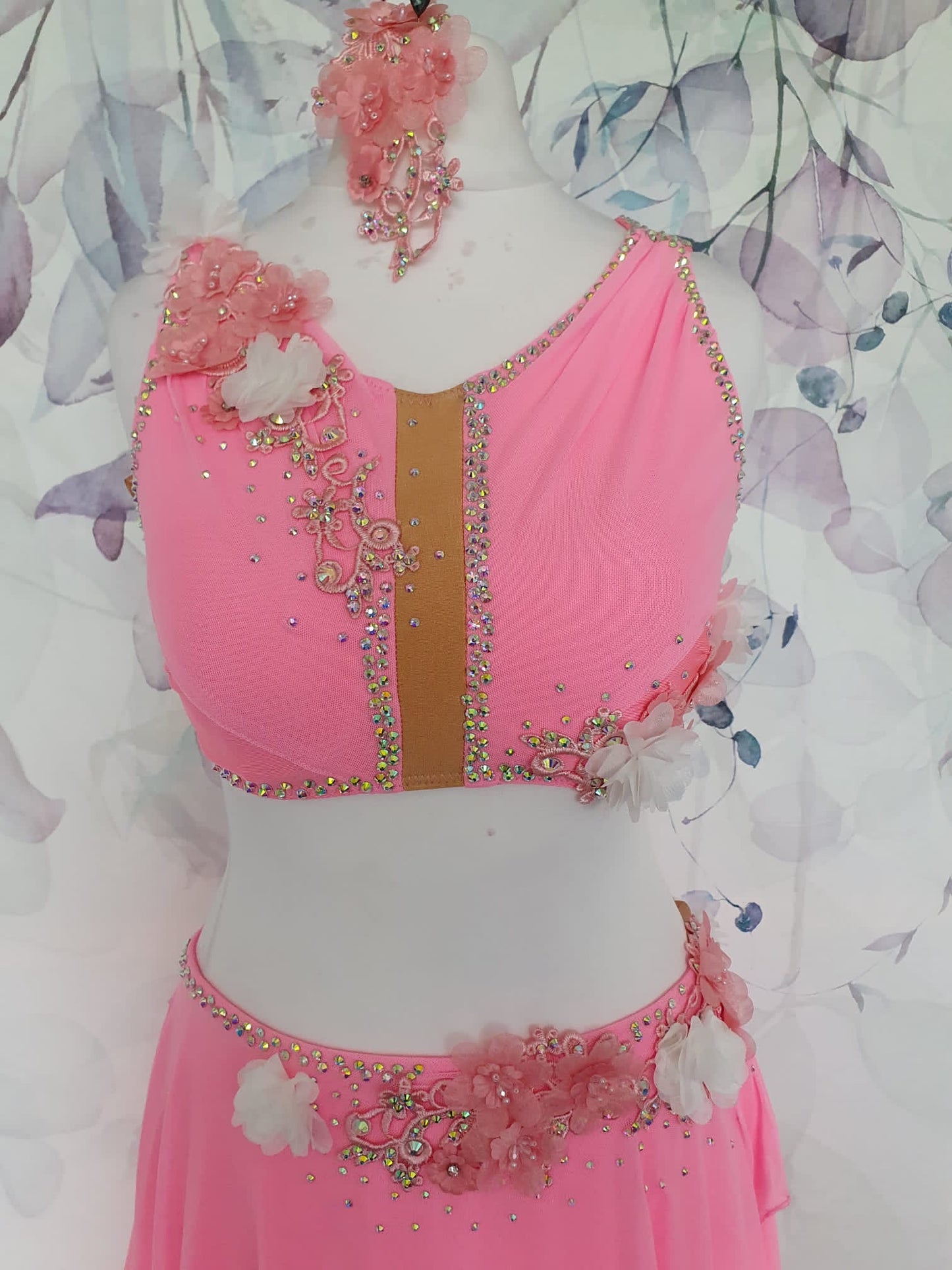 282 Pink Lyrical Stage Dance Dress