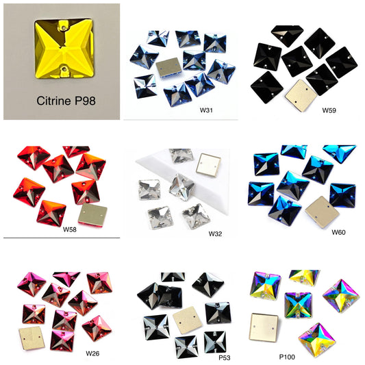 Top Quality Glass Sew On Squares (G53)