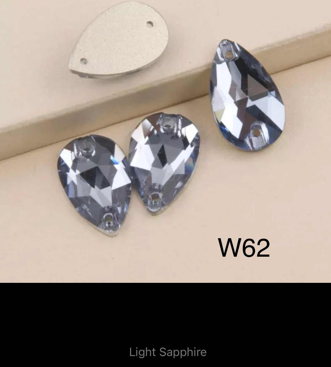 Top Quality Glass Sew On Pears 11x18 (G54)