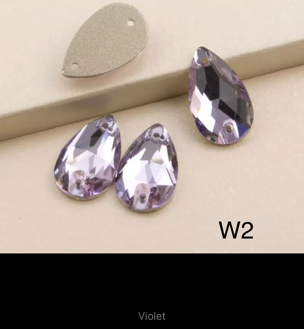 Top Quality Glass Sew On Pears 11x18 (G54)