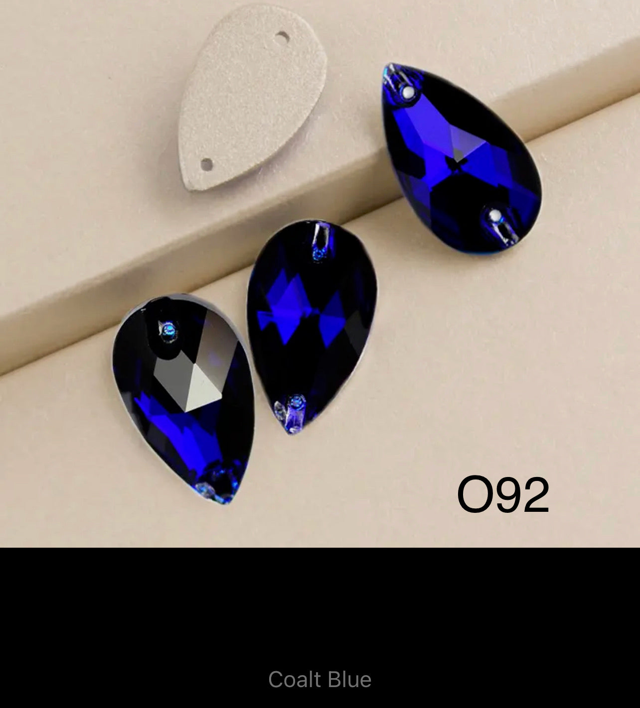 Top Quality Glass Sew On Pears 11x18 (G54)