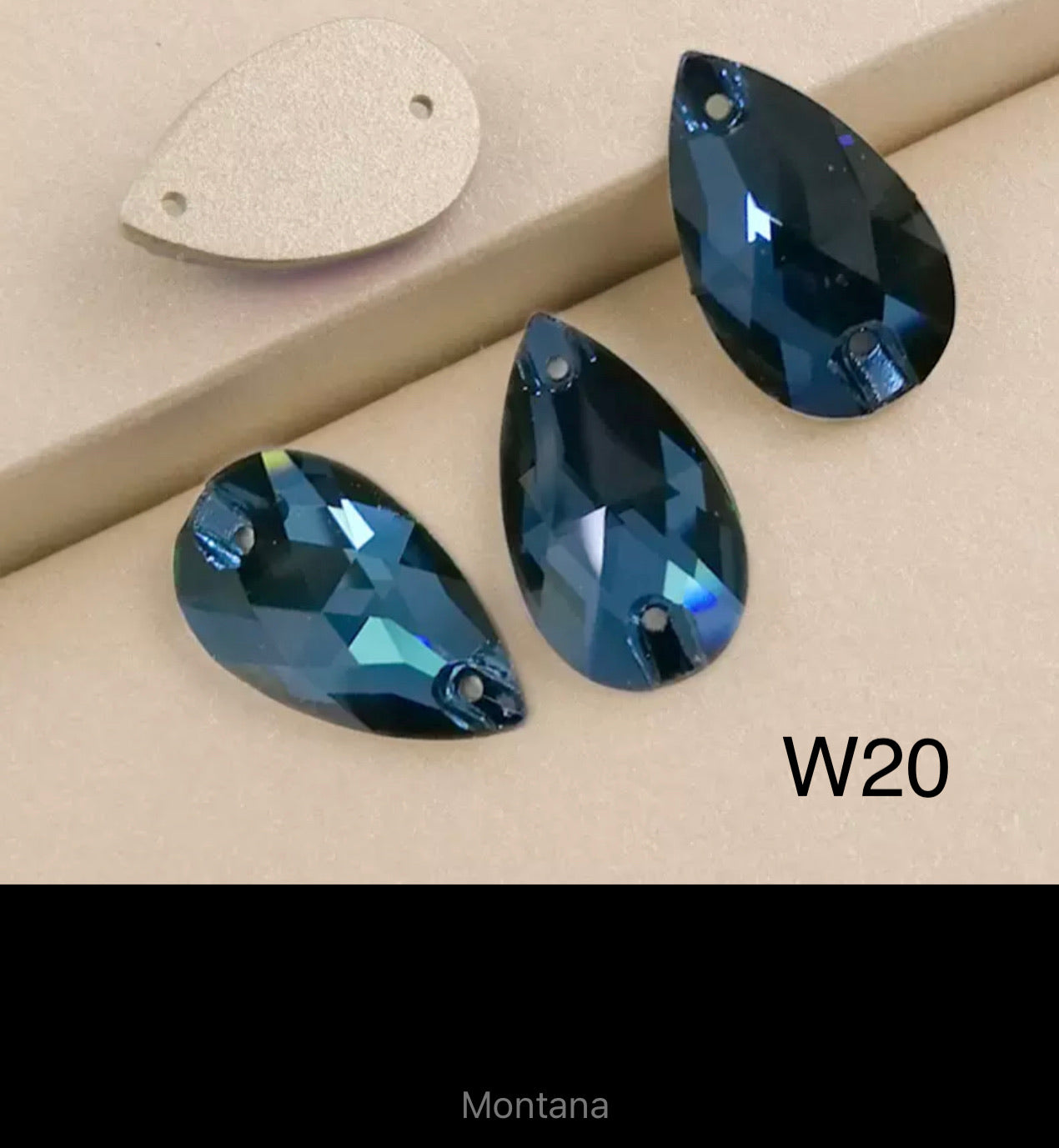 Top Quality Glass Sew On Pears 11x18 (G54)
