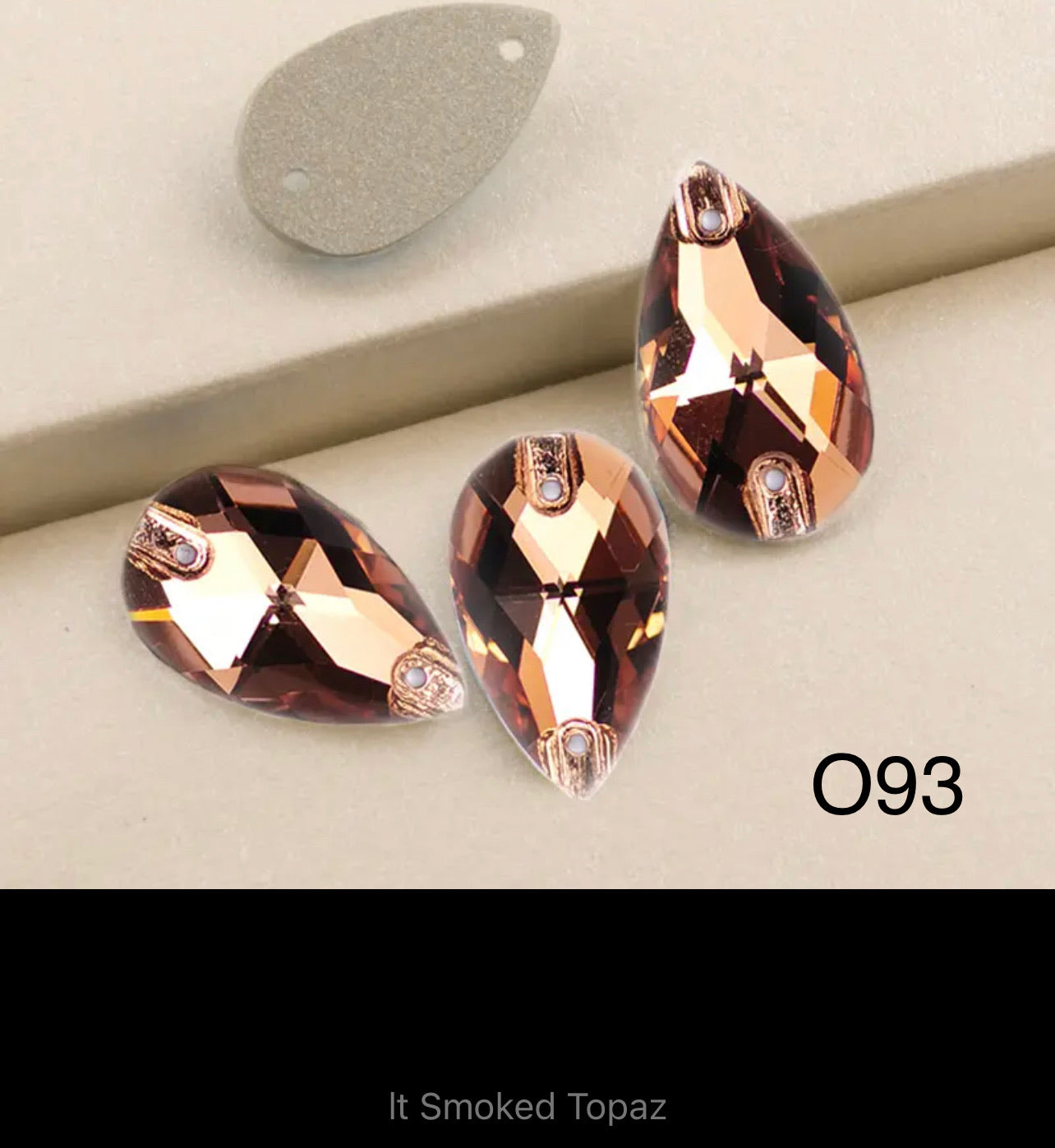 Top Quality Glass Sew On Pears 11x18 (G54)