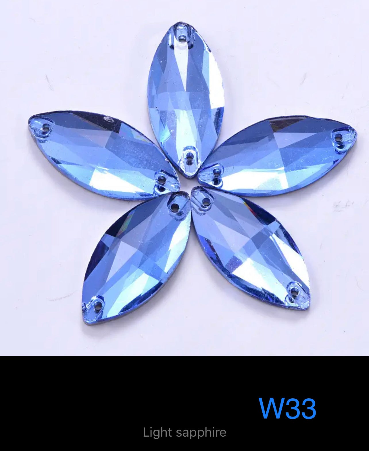 Budget Glass Navette Stones (G56) P72