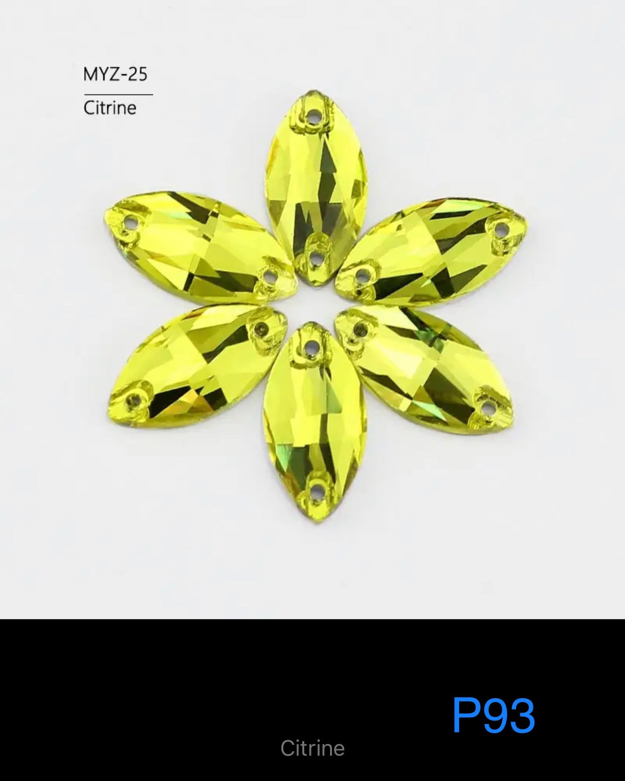 Budget Glass Navette Stones (G56) P72