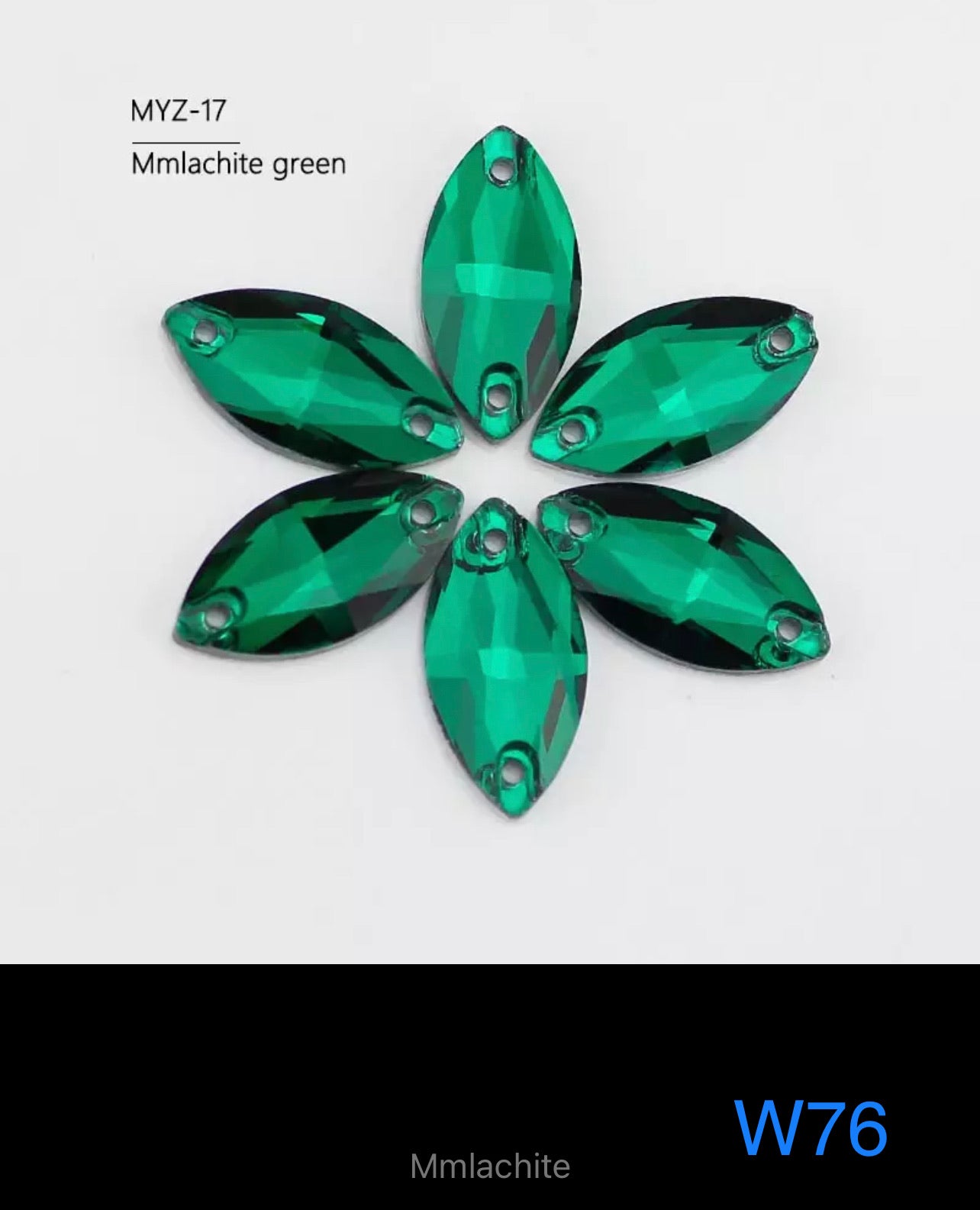 Budget Glass Navette Stones (G56) P72