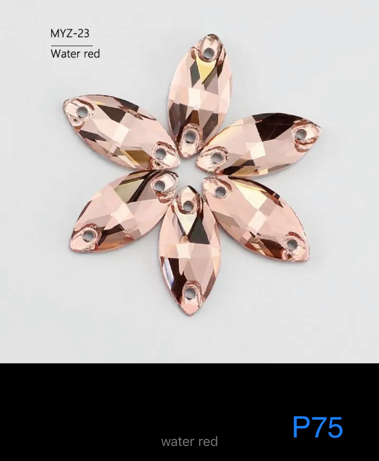 Budget Glass Navette Stones (G56) P72