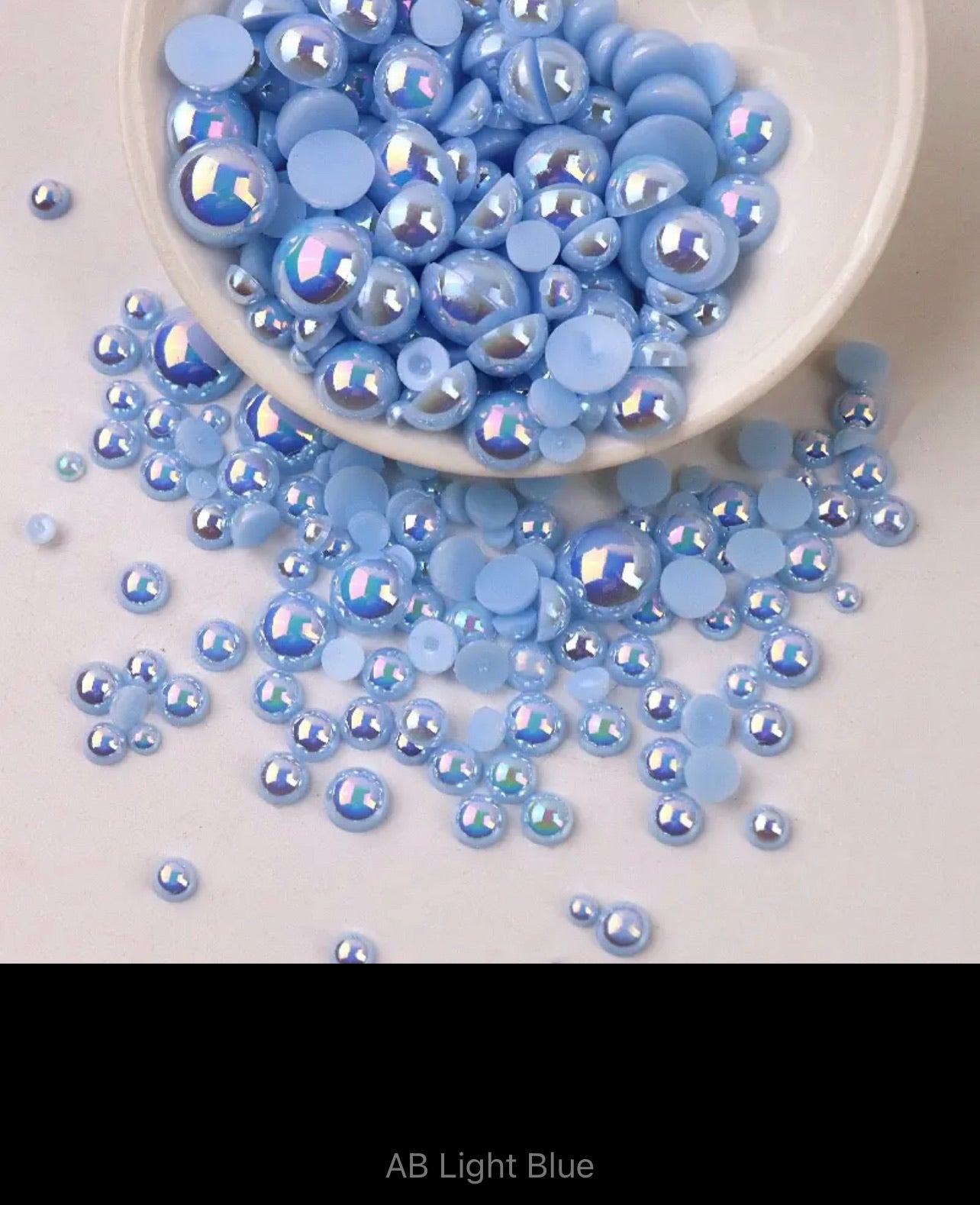 Pearls AB and Plain Flatback (G55)