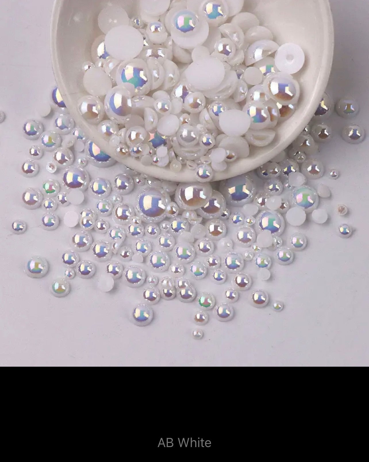 Pearls AB and Plain Flatback (G55)