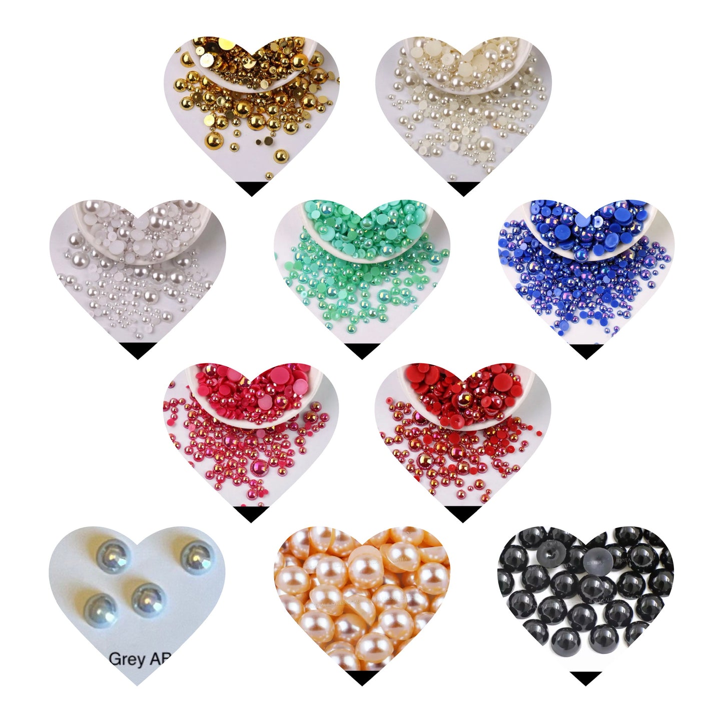 Pearls AB and Plain Flatback (G55)