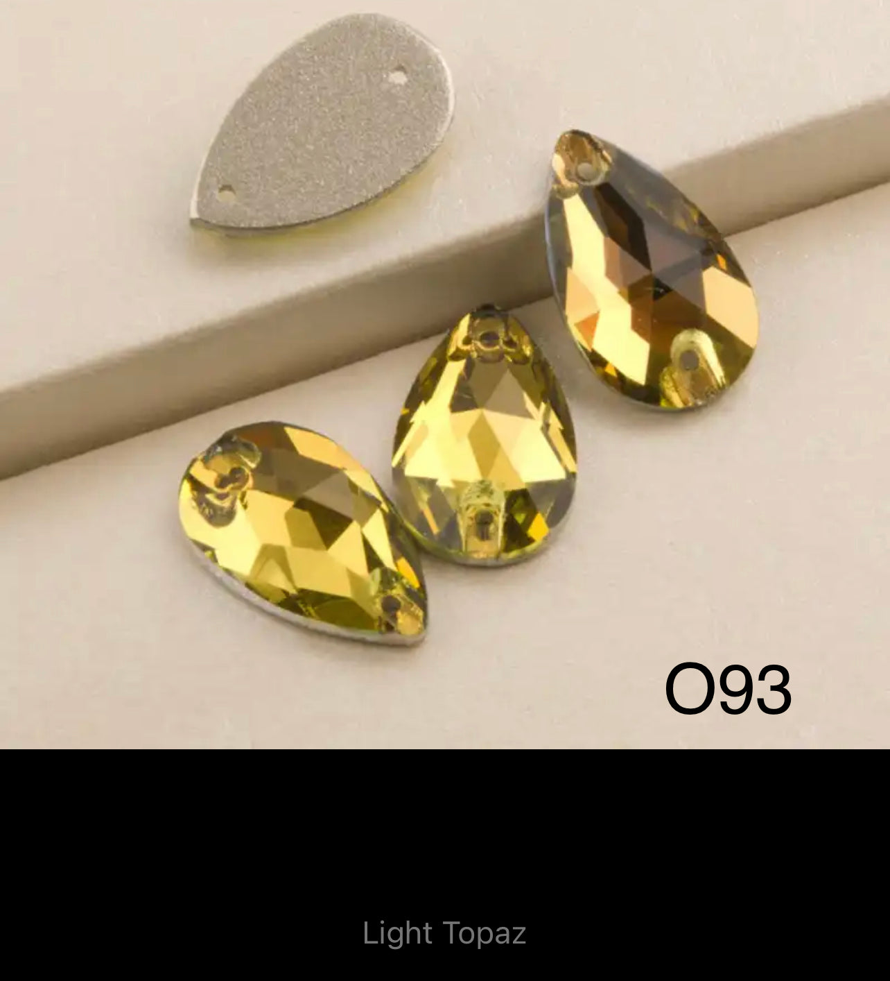 Top Quality Glass Sew On Pears 11x18 (G54)