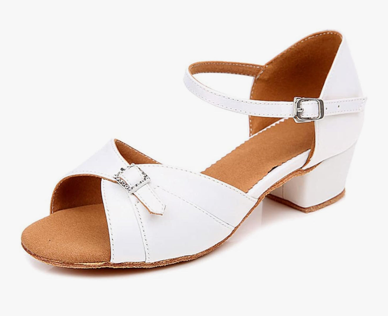 (4) TWD “LULAH” Children’s Ballroom Shoes. White Lattice Design or White with Diamanté Buckle Detail. Each Pair of Shoes comes Boxed & Includes a “Pink Shoe Bag” & pair of plastic feet protectors for trying the Shoes on for Size, Fit & Comfort.