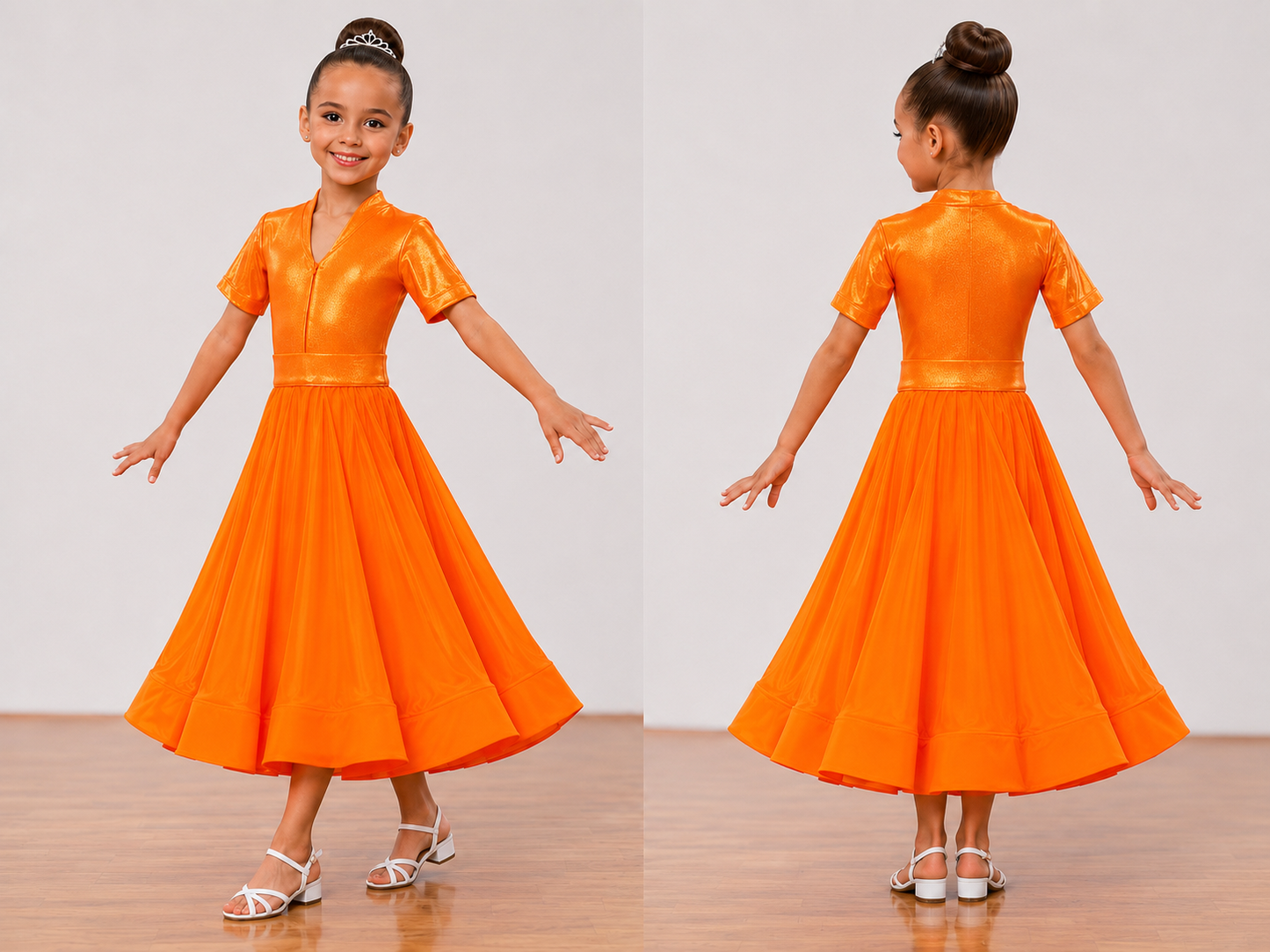 104J Metallic Orange 3 piece Set Competition Number Wallet & Decorative Pins & Matching Hair Flower **Everything included in Price when full set purchased**