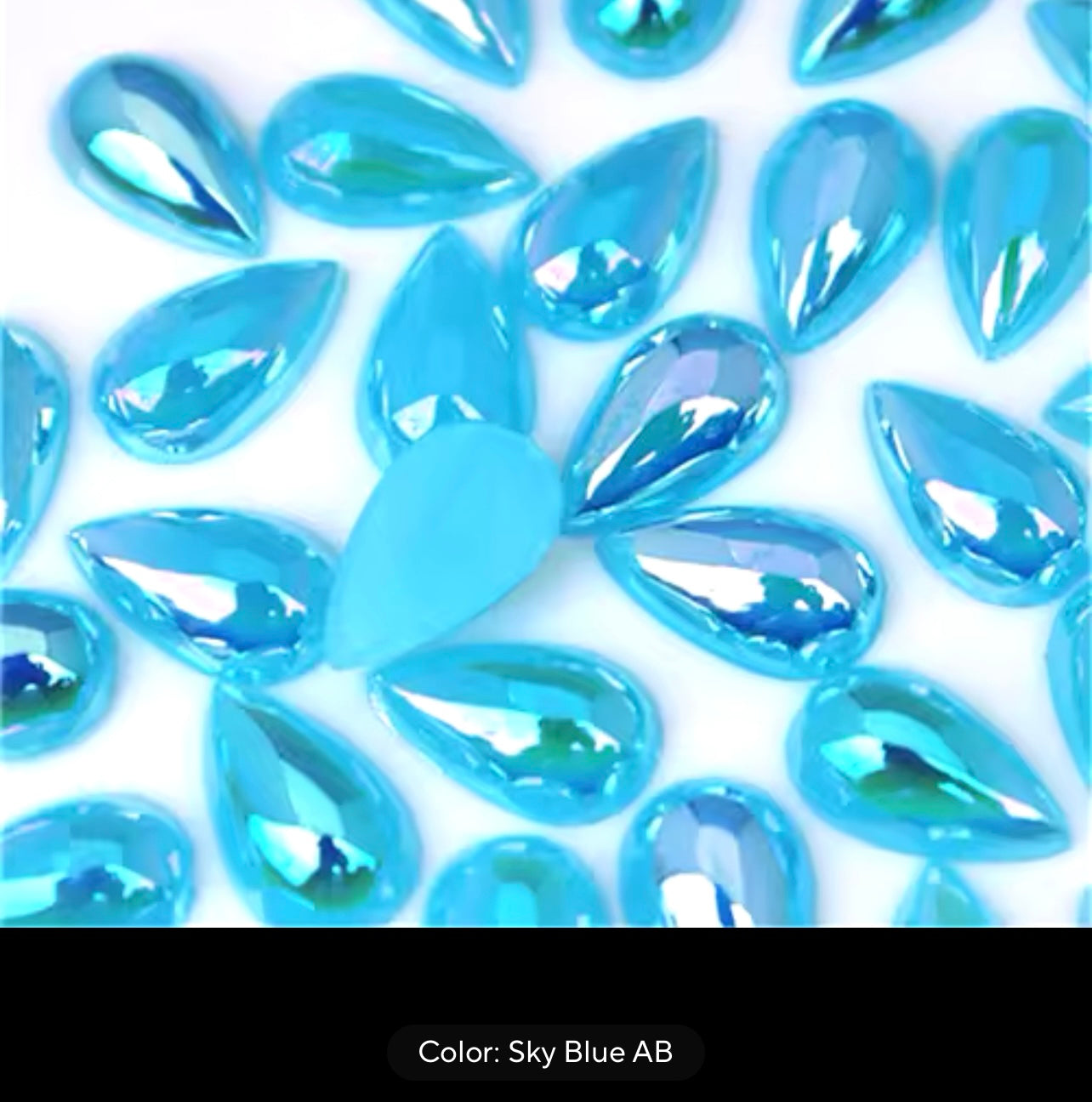 7x13mm Flat Back AB Teardrops (G61)