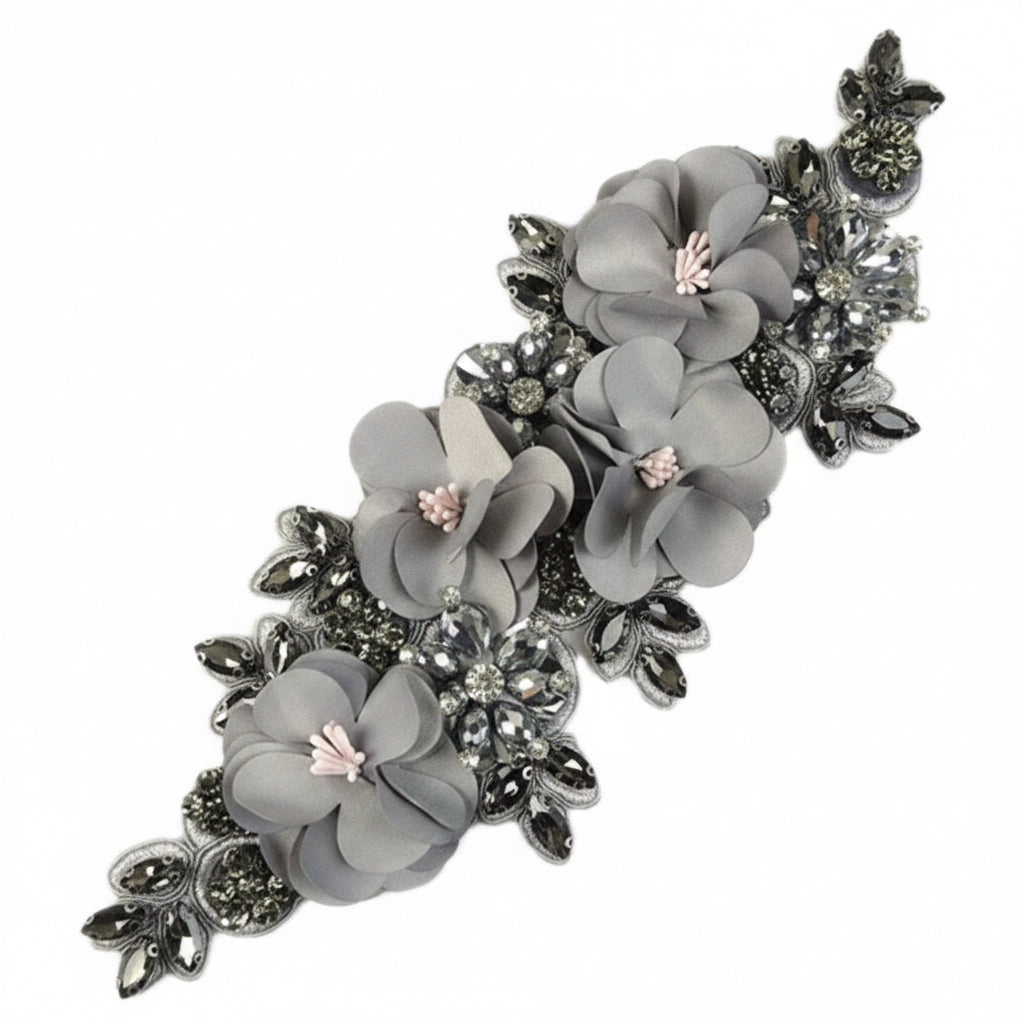 Paradise (M140) 3D Flower, Diamontes & Sequin Appliqué