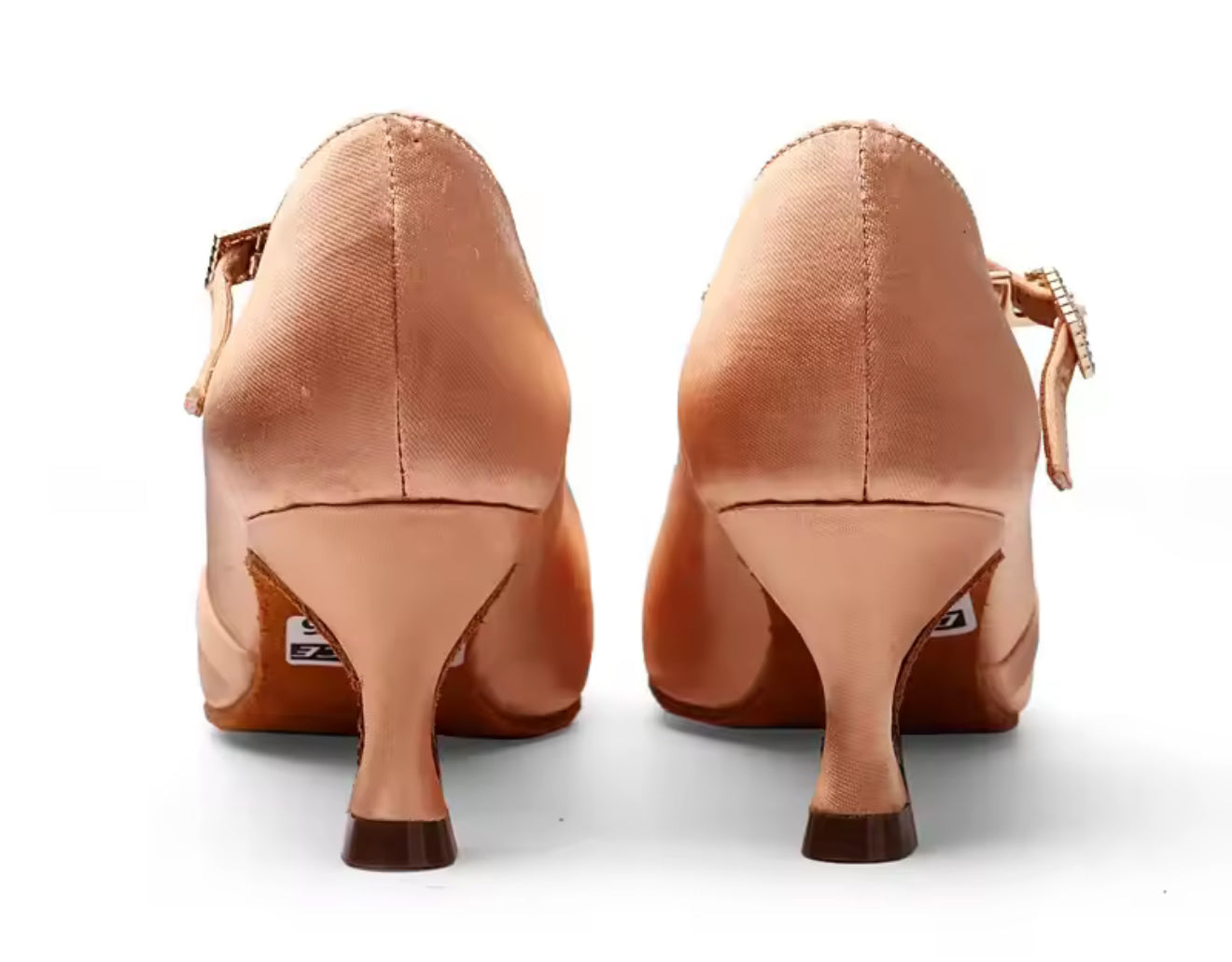 (3) TWD “LULAH” Ballroom Shoes. Choose between White Satin & Flesh Skin Tone with Diamanté Strap & Buckle.  Each Pair of Shoes comes Boxed & Includes a “Black Shoe Bag” & a pair of plastic feet protectors for trying the Shoes on for Size, Fit & Comfort.