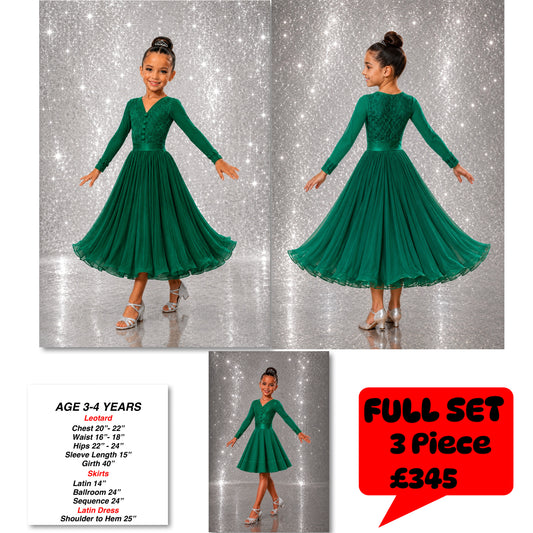 100J Irish Emerald Green 3 Piece, Competition Number Wallet & Decorative Pins & Matching Hair Flower **Everything included in Price when full set purchased**