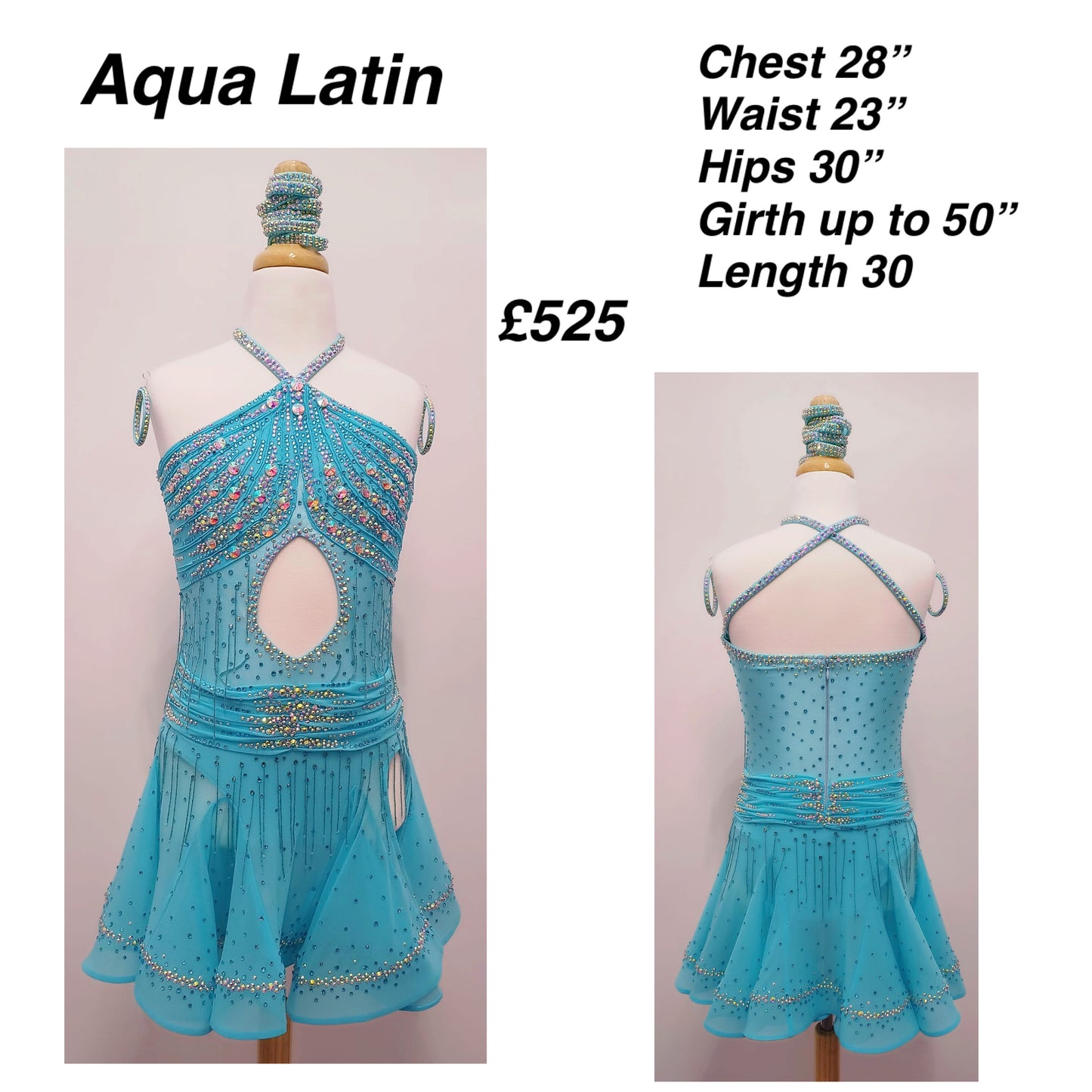 1024L Brand New Petite Latin Dress Range. Designed & created for the Petite Junior Dancer. All information is included in the pictures.