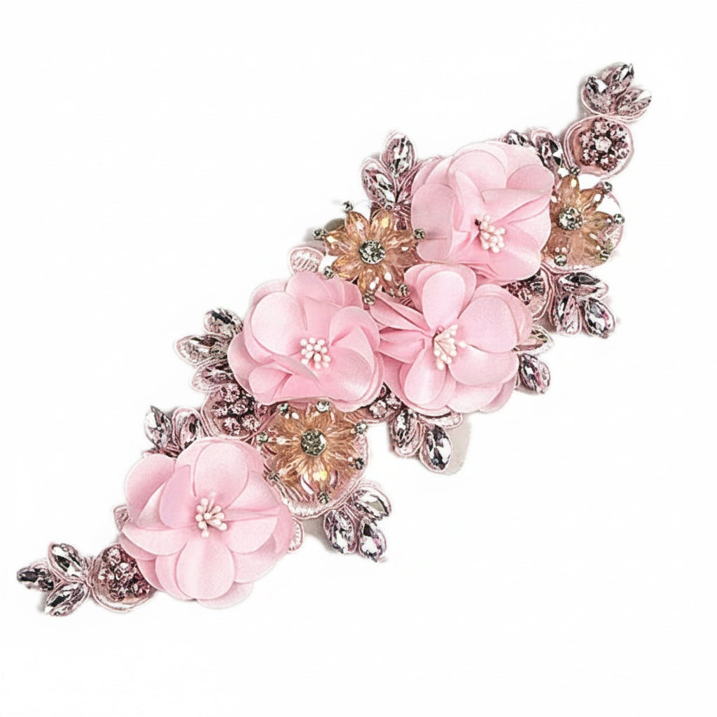 Paradise (M140) 3D Flower, Diamontes & Sequin Appliqué