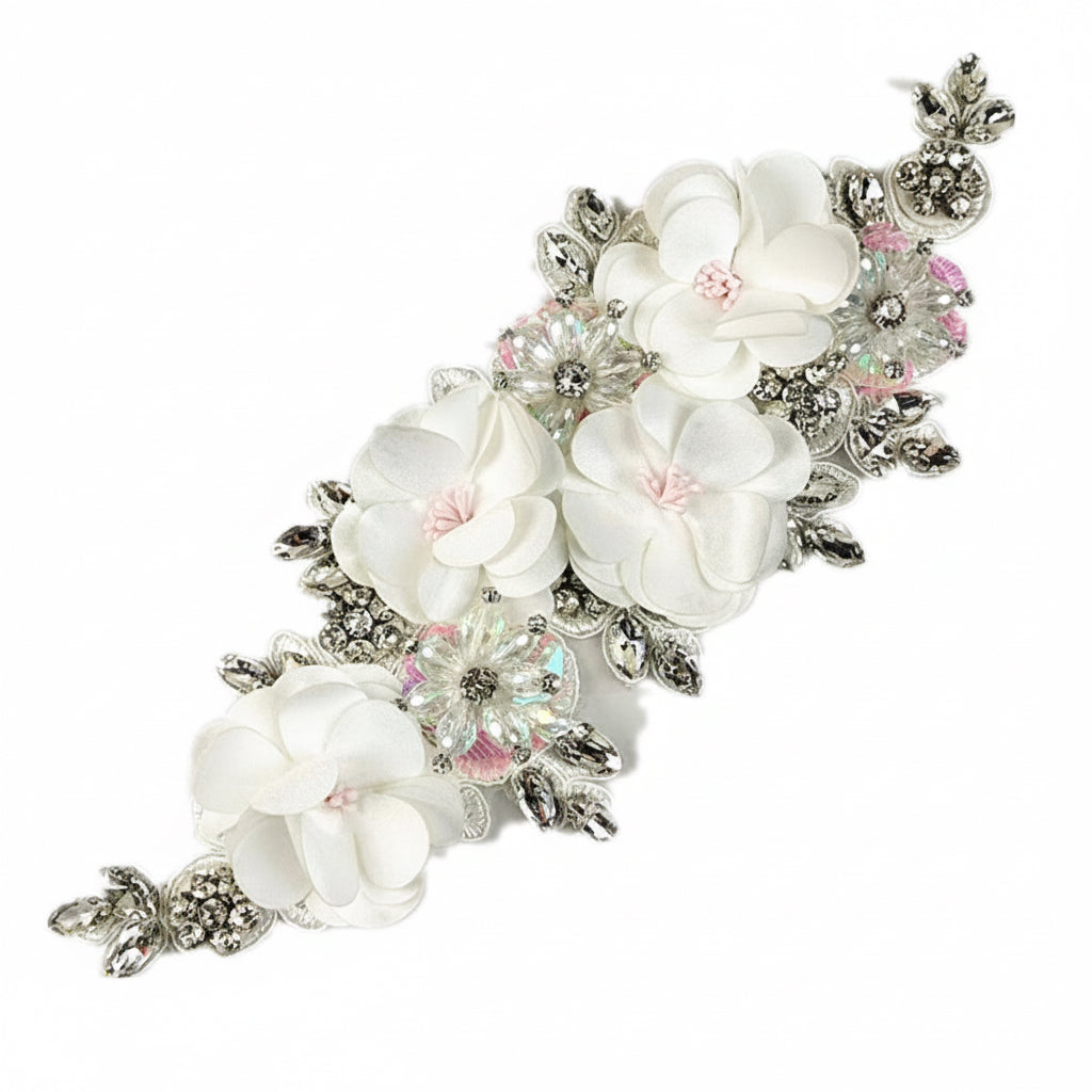 Paradise (M140) 3D Flower, Diamontes & Sequin Appliqué