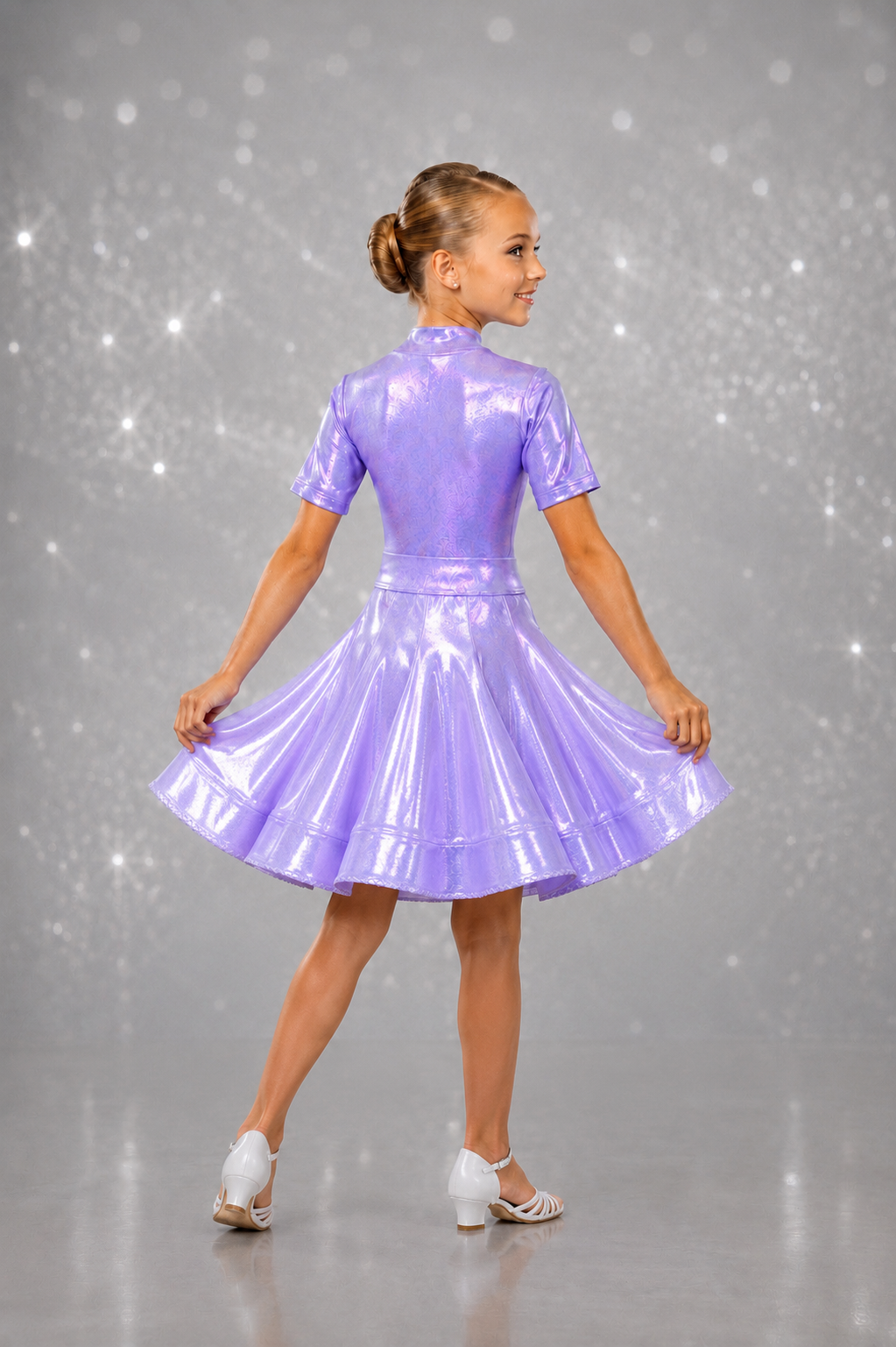 107J Metallic Lilac 3 piece Set Competition Number Wallet & Decorative Pins & Matching Hair Flower **Everything included in Price when full set purchased**